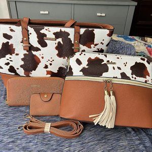 Women Fashion Handbags Wallet Tote Bag Shoulder Bag Top Handle Satchel Purse Set